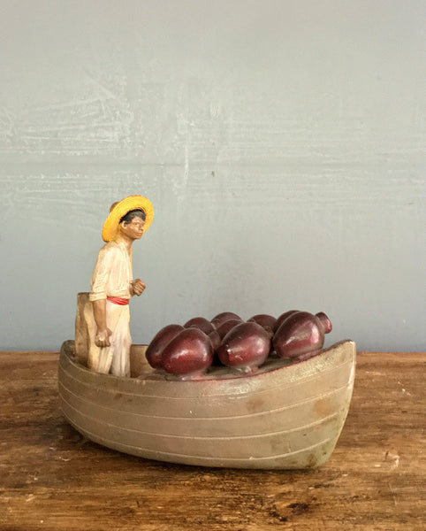Early 20th Century Mexican Vendor in Xochimilco