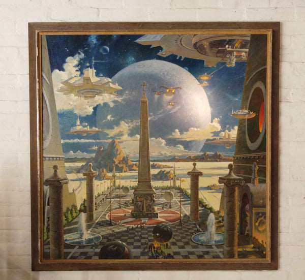 Painting, oil on canvas, by Robert McCall  “APOTHEOSIS OF TECHNOLOGY”  1975