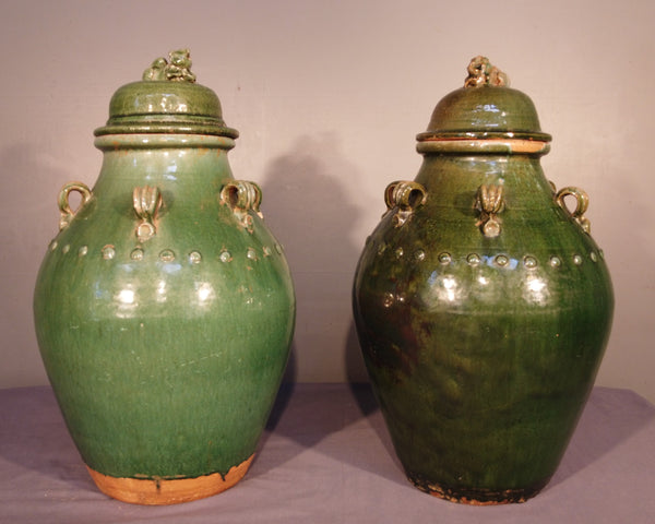 Green Martaban Jars from Indonesia