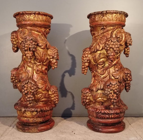 Pair of Colonial Half Columns from Mexico