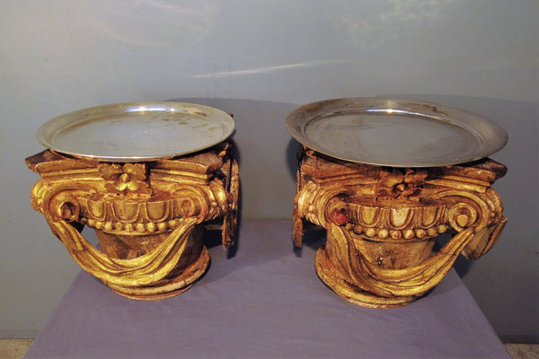 Corinthian Column Fragments with Alpaca Silver trays
