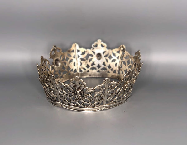 Small Spanish Colonial Sterling Silver Crown from Mexico