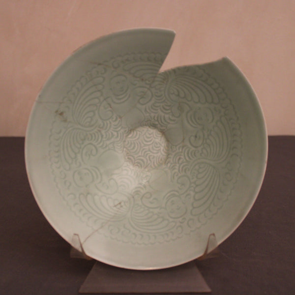 Celadon Plate with Scroll from Indonesia