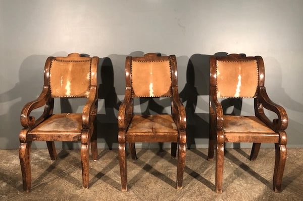 Three Mesquite and Cowhide Chairs from Mexico
.