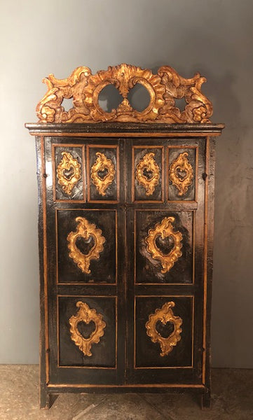 18th c. Colonial Corner Cabinet From Peru