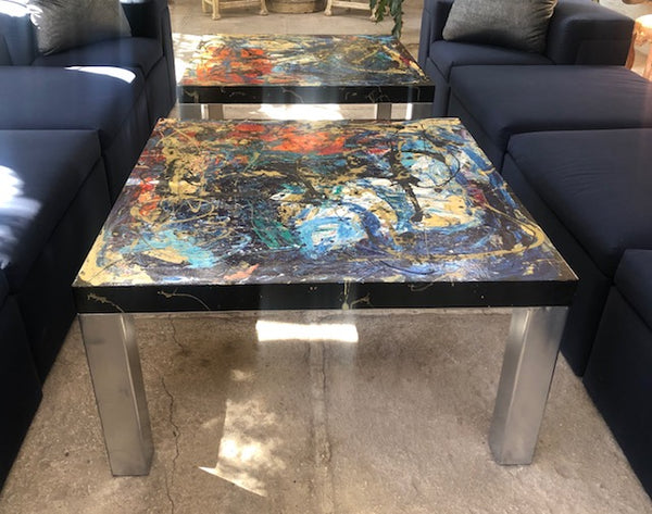 Abstract Impressionist Cocktail Table