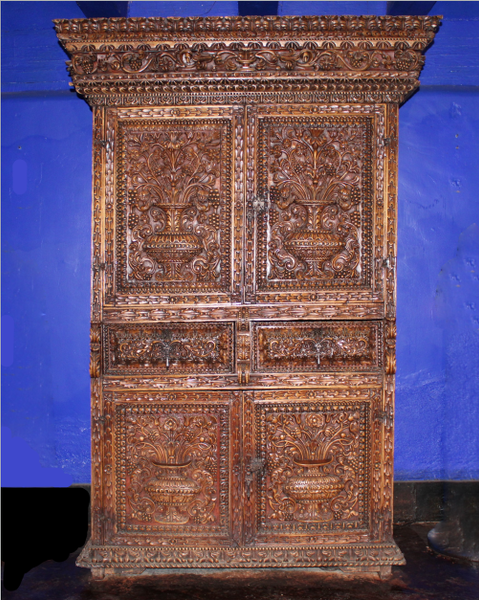 Heavily Carved Peruvian Armoire / Display Cabinet