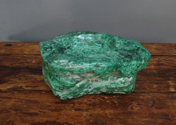 Two Malachite Chunk Bowls