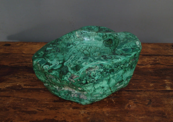 Two Malachite Chunk Bowls