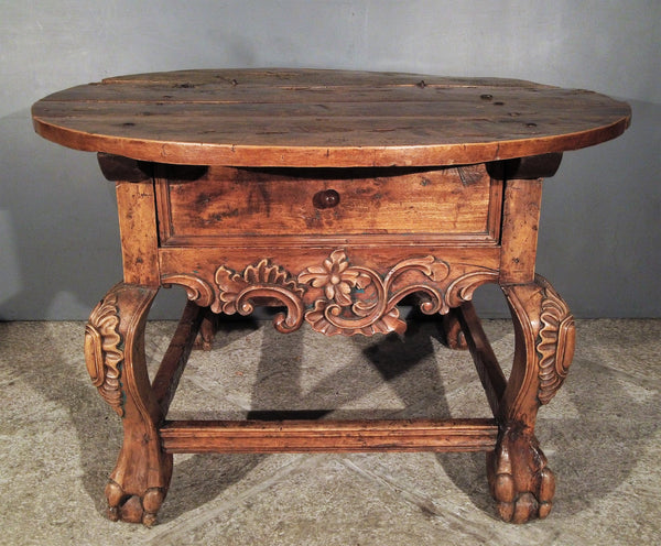 Spanish Colonial Peruvian Round Table with a hidden compartment.