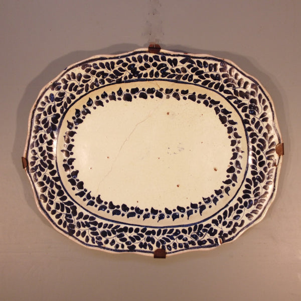 Talavera Blue and White Platter from Mexico
