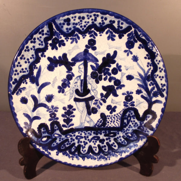 Talavera Plate from Mexico with a Chinese Motif.