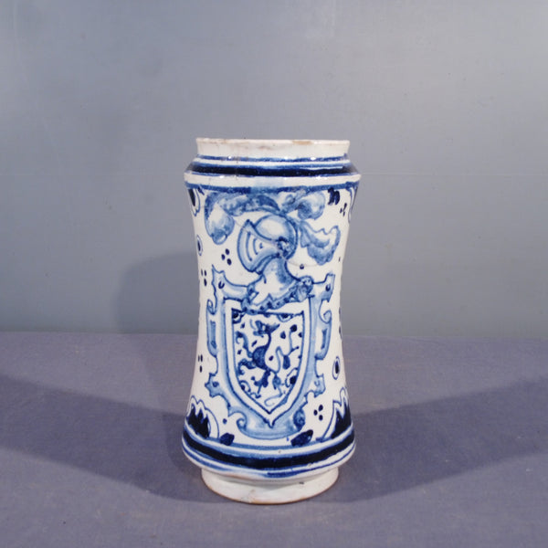 Blue and White Talavera Escudo Vase