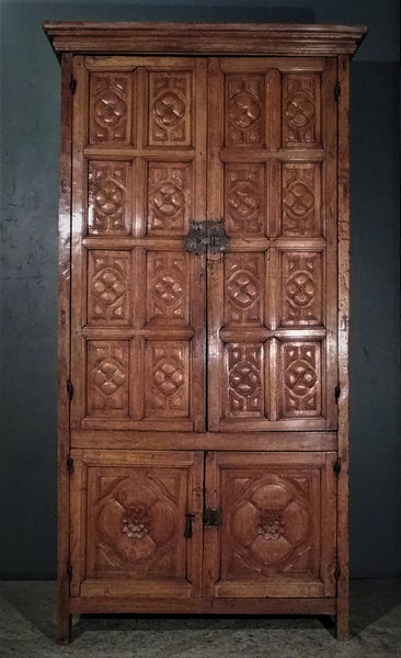 18th c. Large carved Armoire from Michoacan, Mexico.