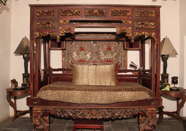Opium Bed found in Central Java, Indonesia from a Sultan’s Palace. Chinese origin.