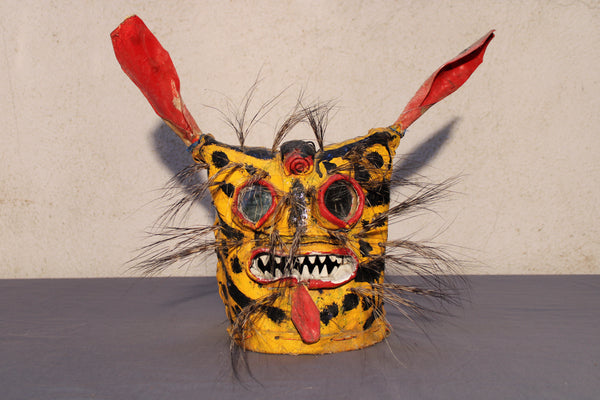 Ceremonial Leather Tiger Masks from Guerrero, Mexico