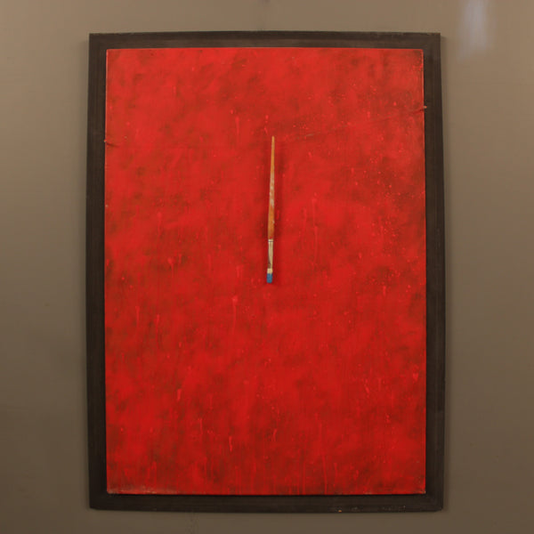 Red Painting  "Suspended Paintbrush”