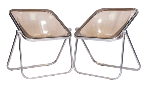 Pair of Leo Castelli folding lounge chairs