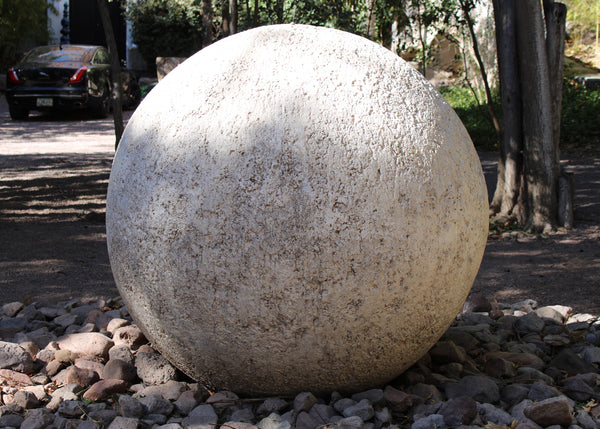 Large Sphere made in Mexico from a composite of Cantera stone and Cement.
